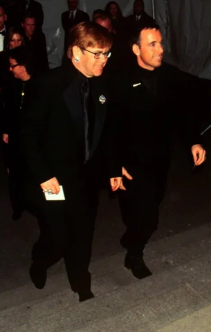 Dec 08, 1997; New York, NY, USA; ELTON JOHN and boyfriend at the Costume Institute's Gala honoring Versace.