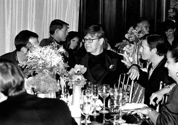 Elton John hosts Birthday party for David Furnish 10-26-1997 Ritz Carlton Buckhead ATLANTA OCTOBER 26: Elton John and Chuck Heard attend David Furnish Birthday Party hosted by Elton John at Ritz Carlton Buckhead in Atlanta Georgia, October 26, 1997