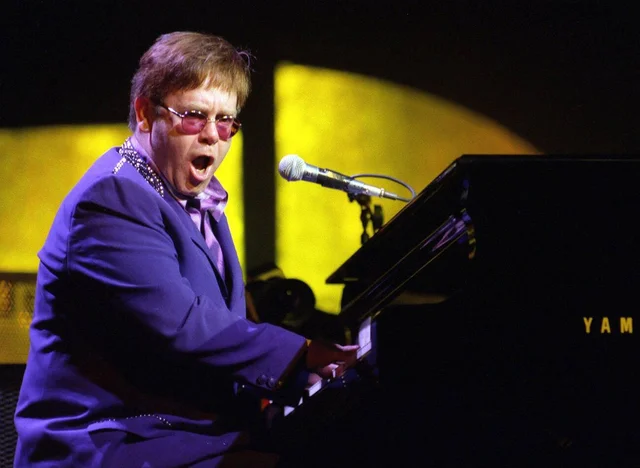 Nov 04 - 14, 1998 - The British pop singer Elton John on stage during the opening concert of his German Tour at Stuttgart Schleyer Hall, pictured on 10th November 1998, Stuttgart.